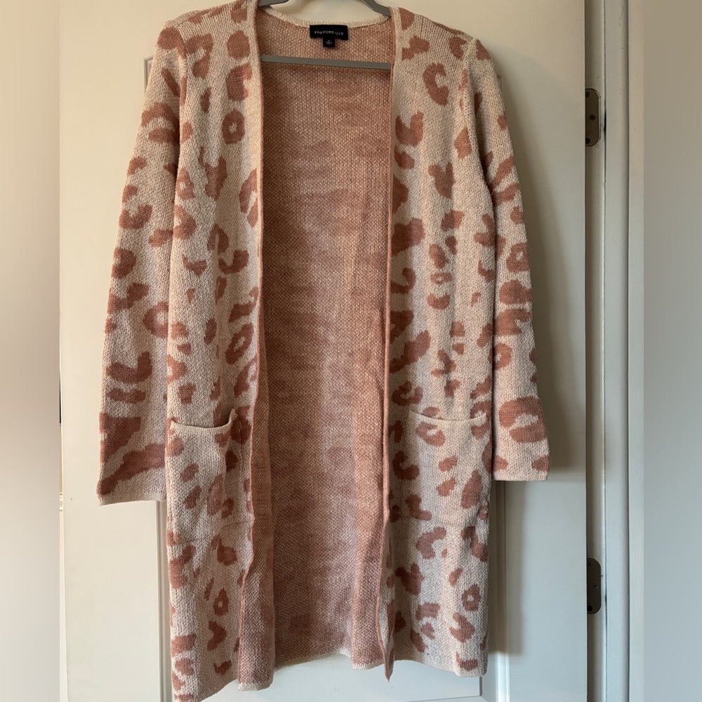 Leopard long length cardigan